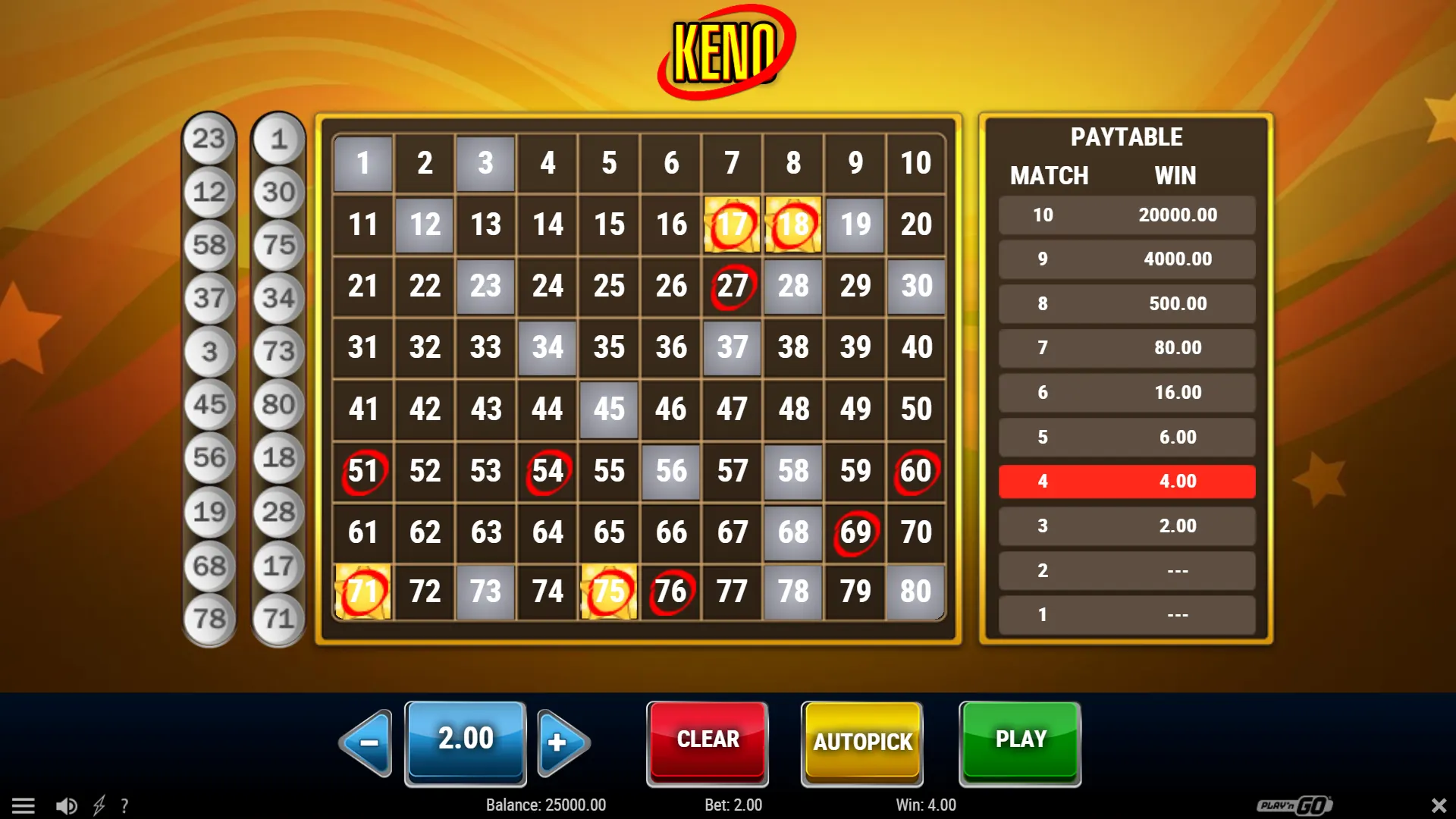 Keno (Play’n GO)