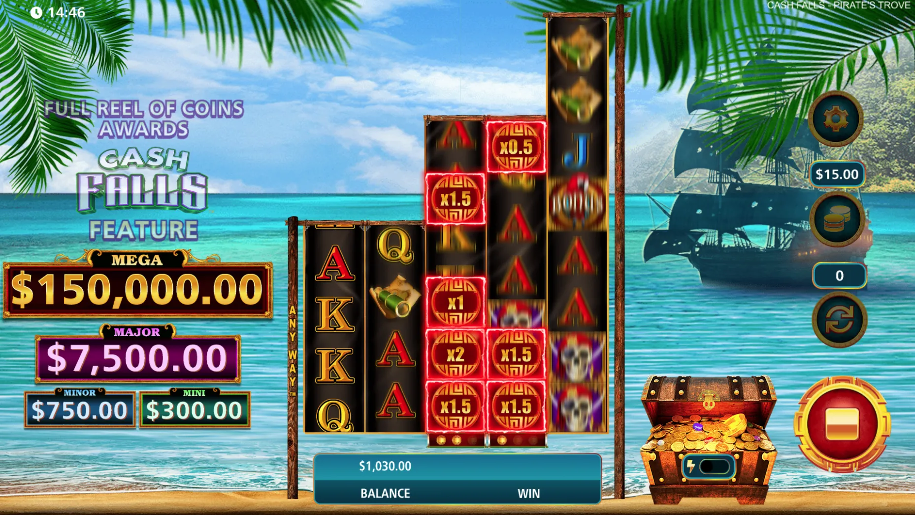 Cash Falls Pirate’s Trove