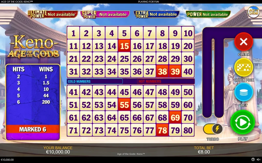 Age of the Gods™ Keno Free Play Age of the Gods™ Keno Free Play