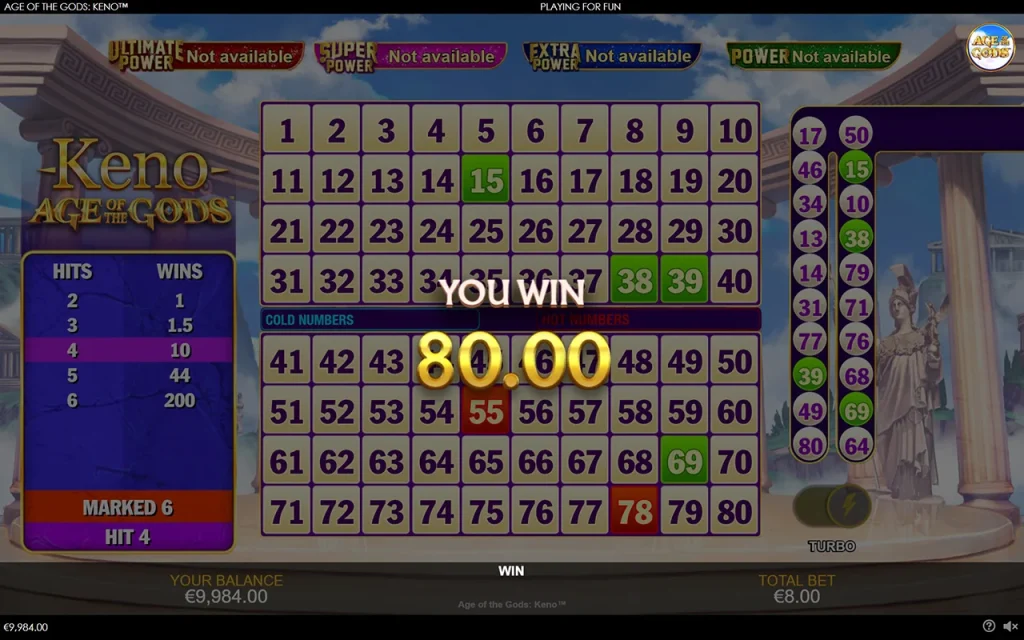 Age of the Gods™ Keno Win Age of the Gods™ Keno Win