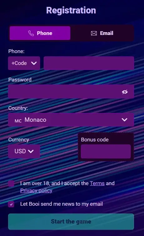 Booi Registration Form
