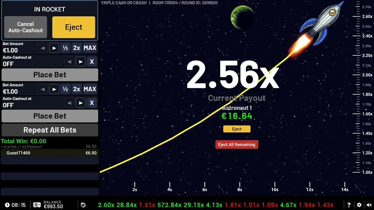 Triple Cash Or Crash Multiplier
