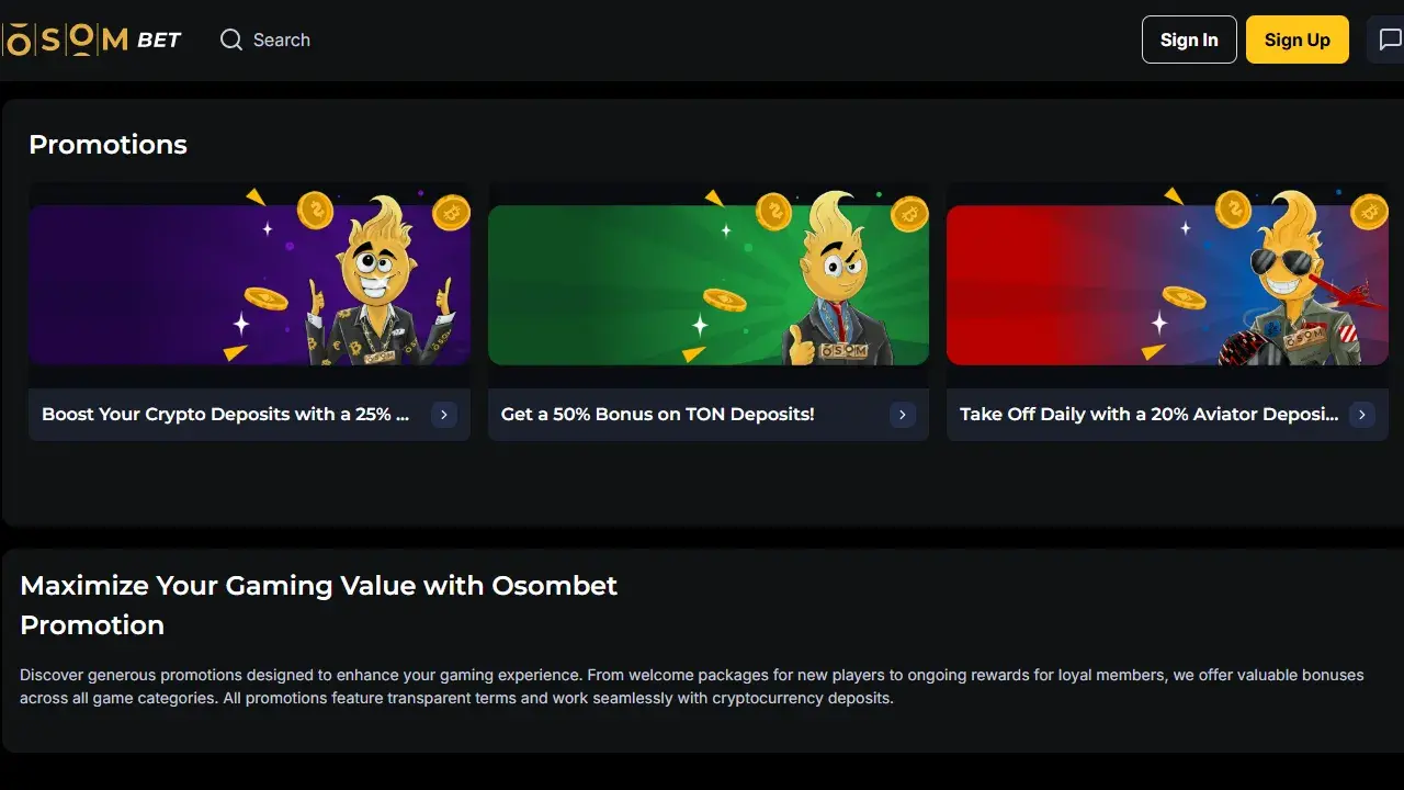 OsomBet Casino Promos