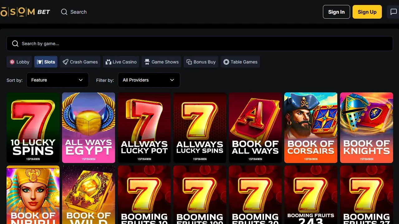 OsomBet Casino Games