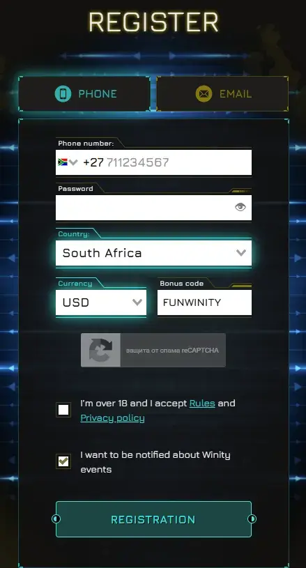 Winity Registration Form