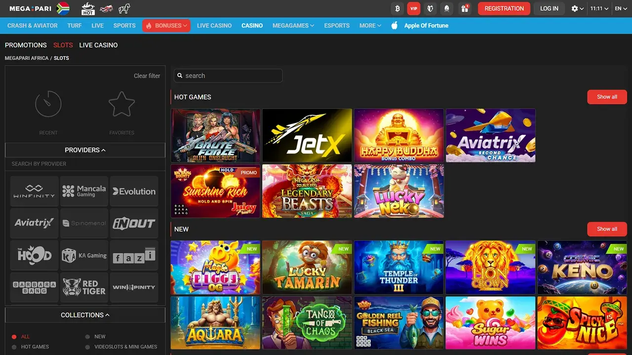 Megapari Casino Games