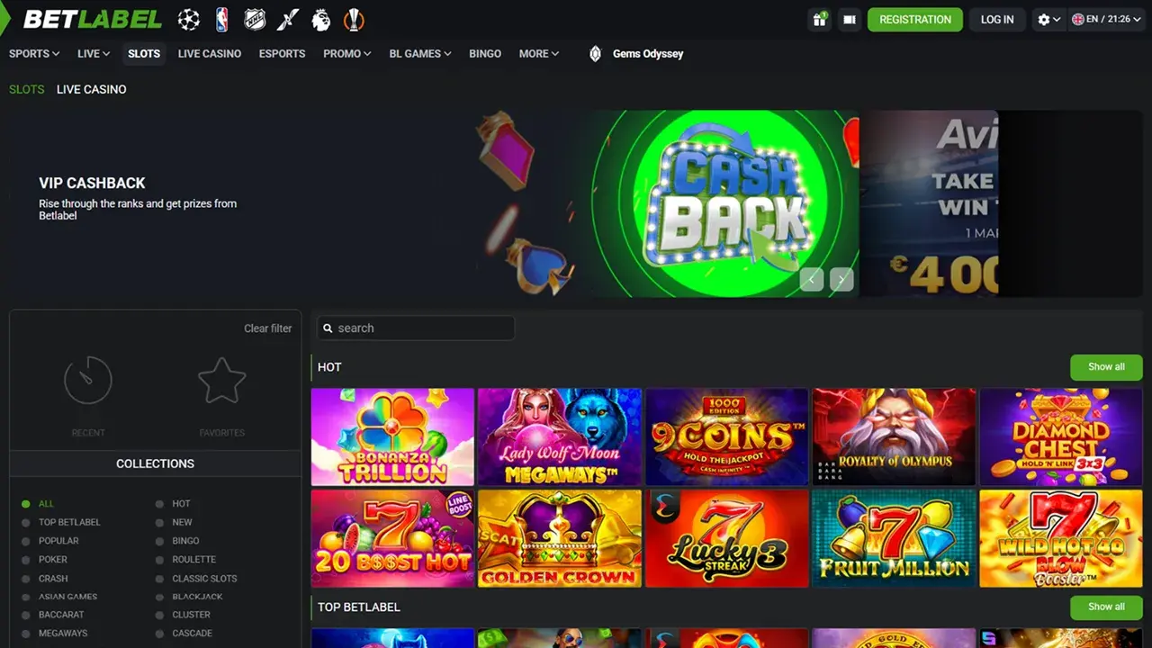 BetLabel Casino Games