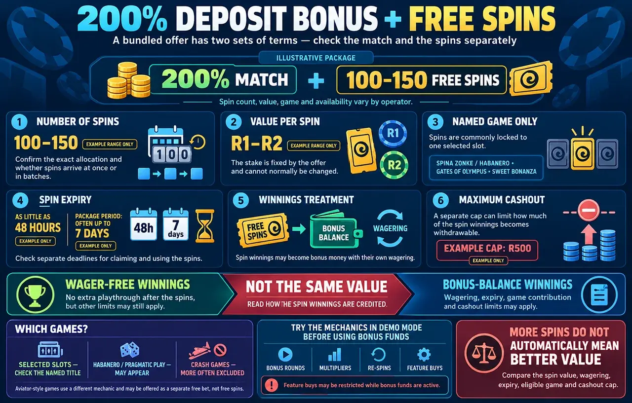 200% Deposit Bonus with Free Spins