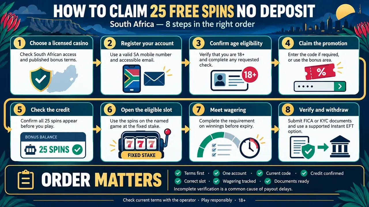 How to Claim 25 Free Spins How to Claim 25 Free Spins