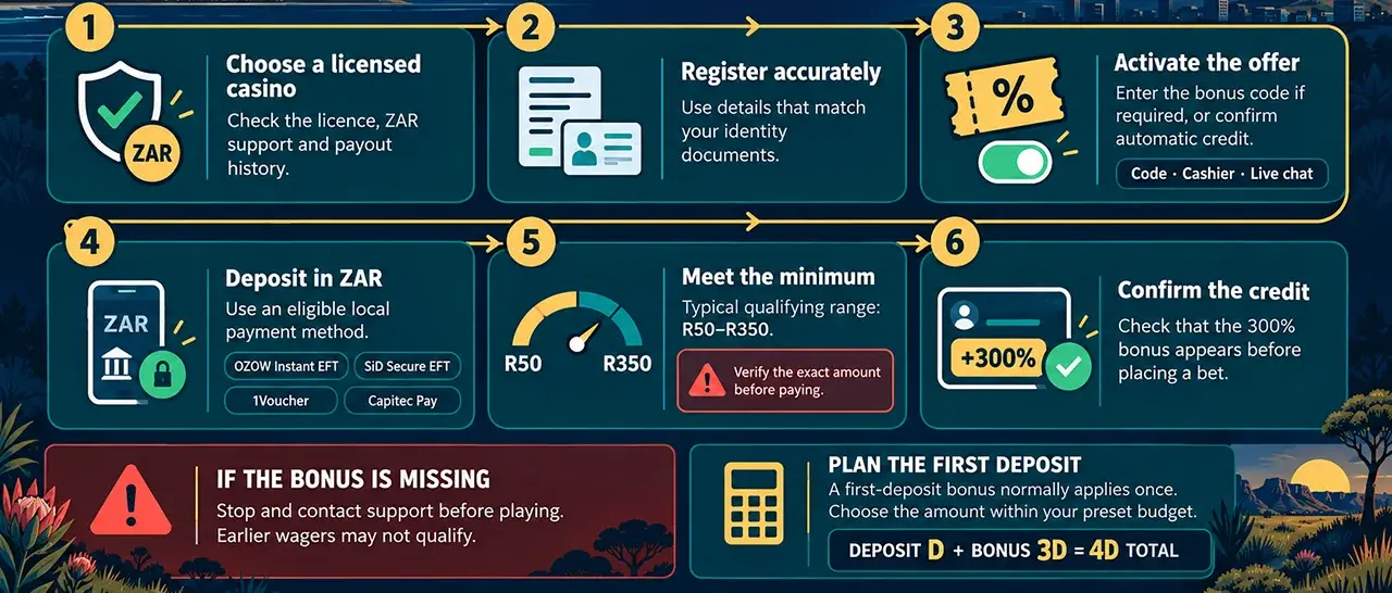 How to Claim a 300% Deposit Bonus