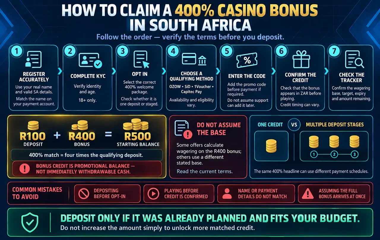 How to Claim a 400% Casino Bonus How to Claim a 400% Casino Bonus